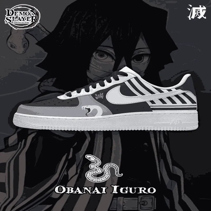 Custom Printed Obanai Iguro Sneakers Women and Men